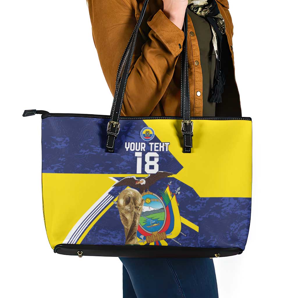 Ecuador Football Custom Leather Tote Bag Road To World Cup 2026 - Wonder Print Shop