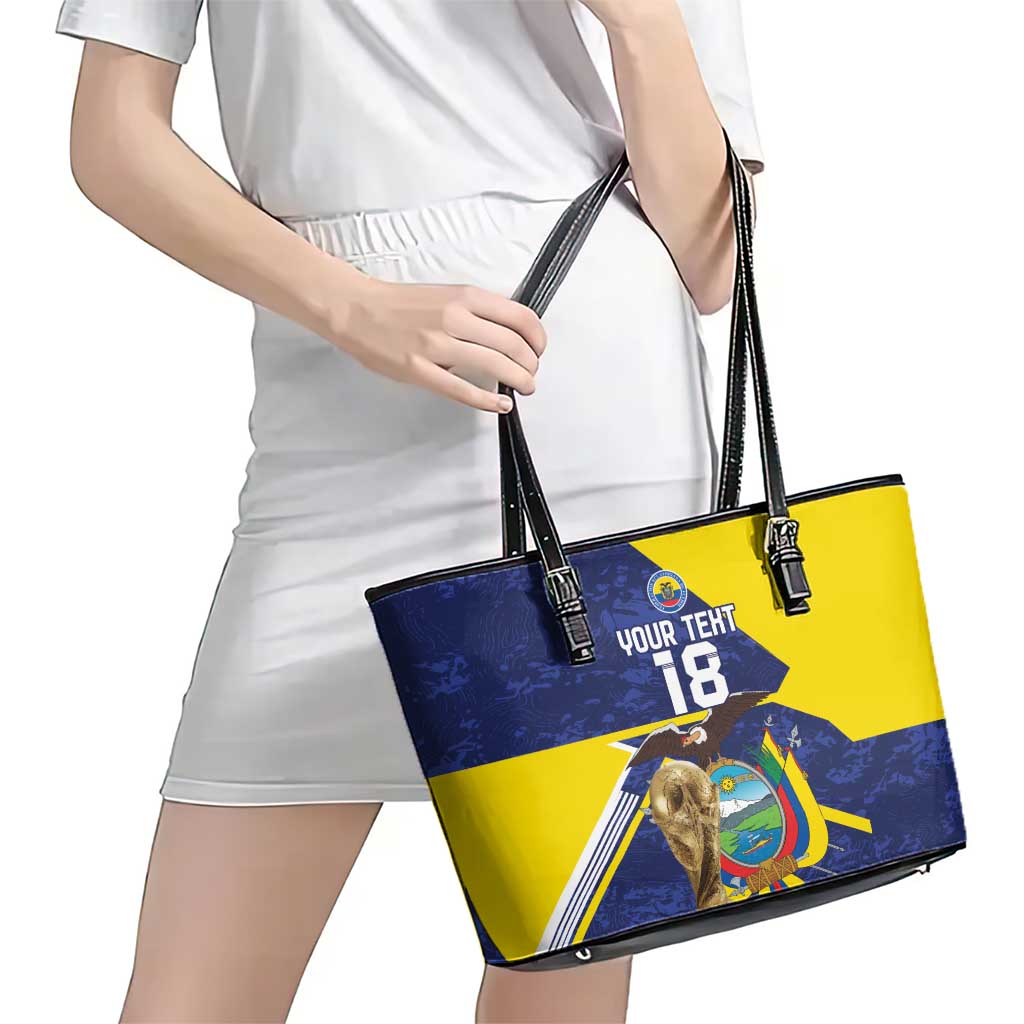 Ecuador Football Custom Leather Tote Bag Road To World Cup 2026 - Wonder Print Shop