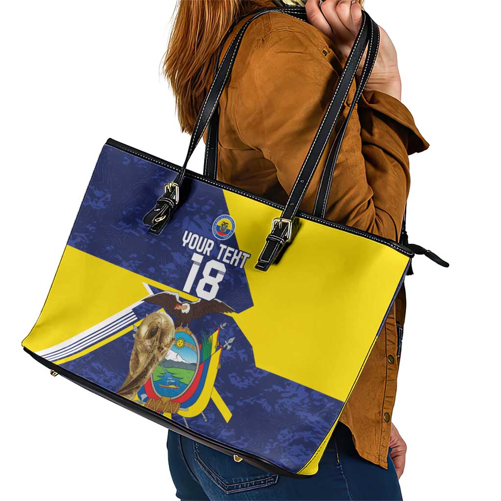 Ecuador Football Custom Leather Tote Bag Road To World Cup 2026 - Wonder Print Shop