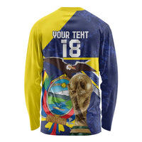 Ecuador Football Custom Long Sleeve Shirt Road To World Cup 2026 - Wonder Print Shop