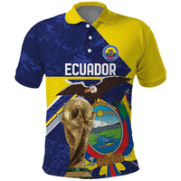 Ecuador Football Custom Polo Shirt Road To World Cup 2026 - Wonder Print Shop