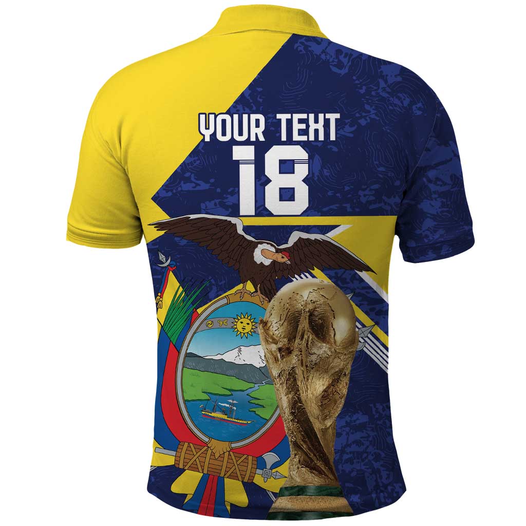 Ecuador Football Custom Polo Shirt Road To World Cup 2026 - Wonder Print Shop