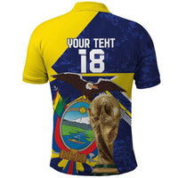 Ecuador Football Custom Polo Shirt Road To World Cup 2026 - Wonder Print Shop