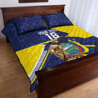 Ecuador Football Custom Quilt Bed Set Road To World Cup 2026 - Wonder Print Shop