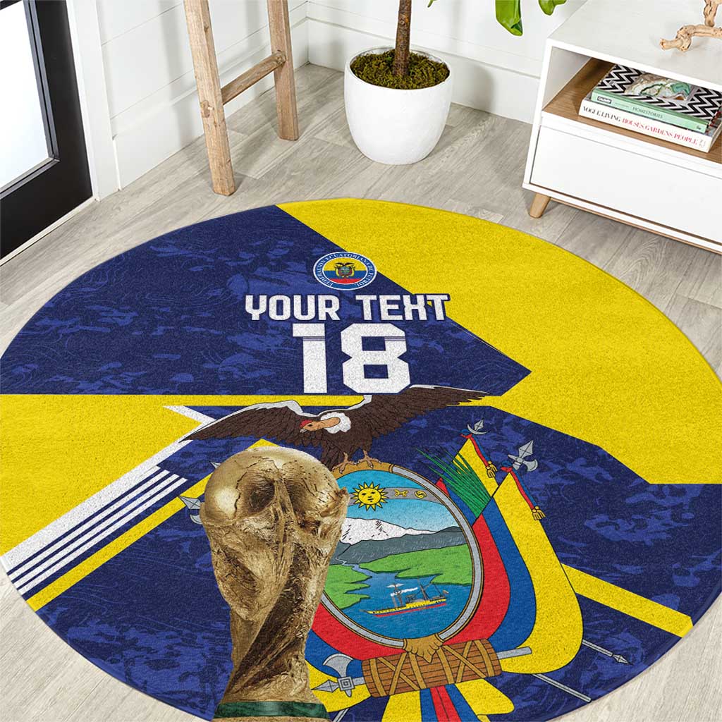Ecuador Football Custom Round Carpet Road To World Cup 2026 - Wonder Print Shop