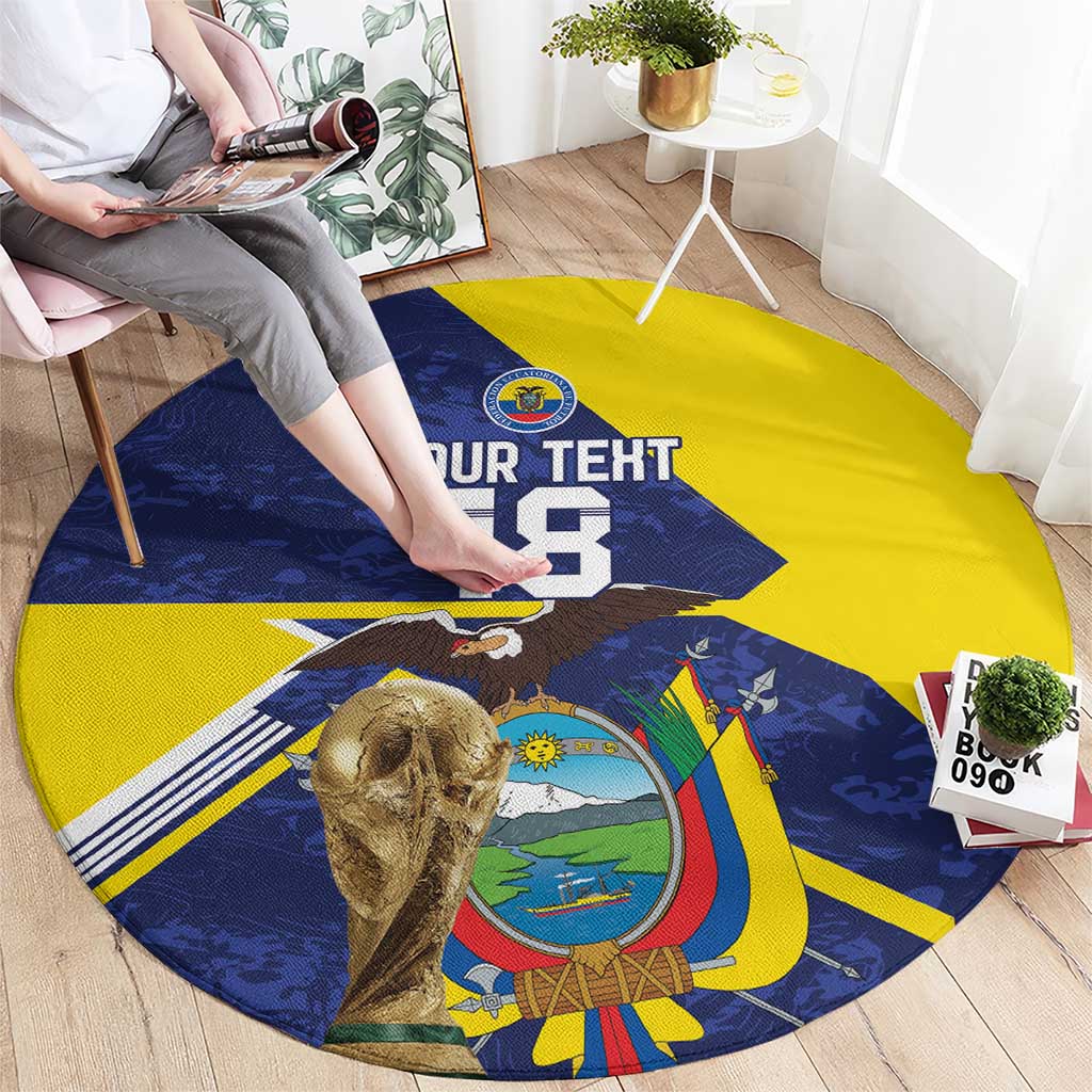 Ecuador Football Custom Round Carpet Road To World Cup 2026 - Wonder Print Shop