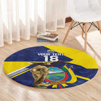 Ecuador Football Custom Round Carpet Road To World Cup 2026 - Wonder Print Shop