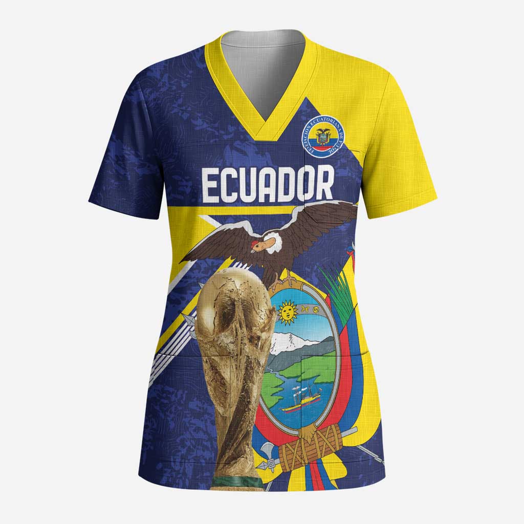Ecuador Football Custom Scrub Top Road To World Cup 2026 - Wonder Print Shop
