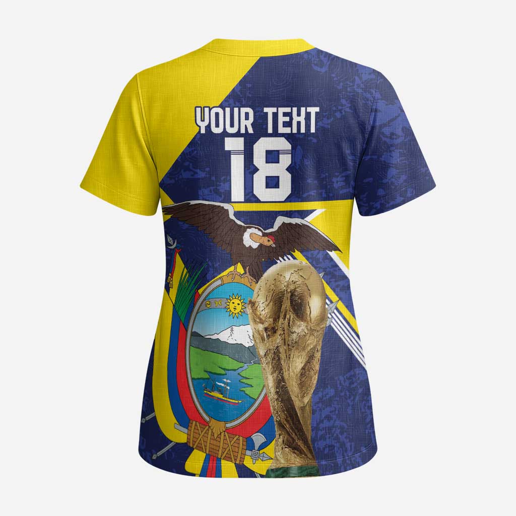 Ecuador Football Custom Scrub Top Road To World Cup 2026 - Wonder Print Shop