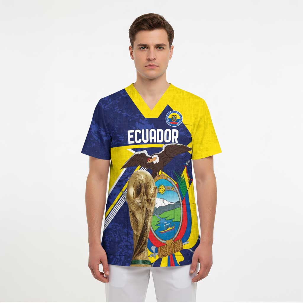Ecuador Football Custom Scrub Top Road To World Cup 2026 - Wonder Print Shop