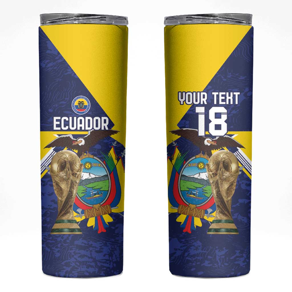 Ecuador Football Custom Skinny Tumbler Road To World Cup 2026 - Wonder Print Shop