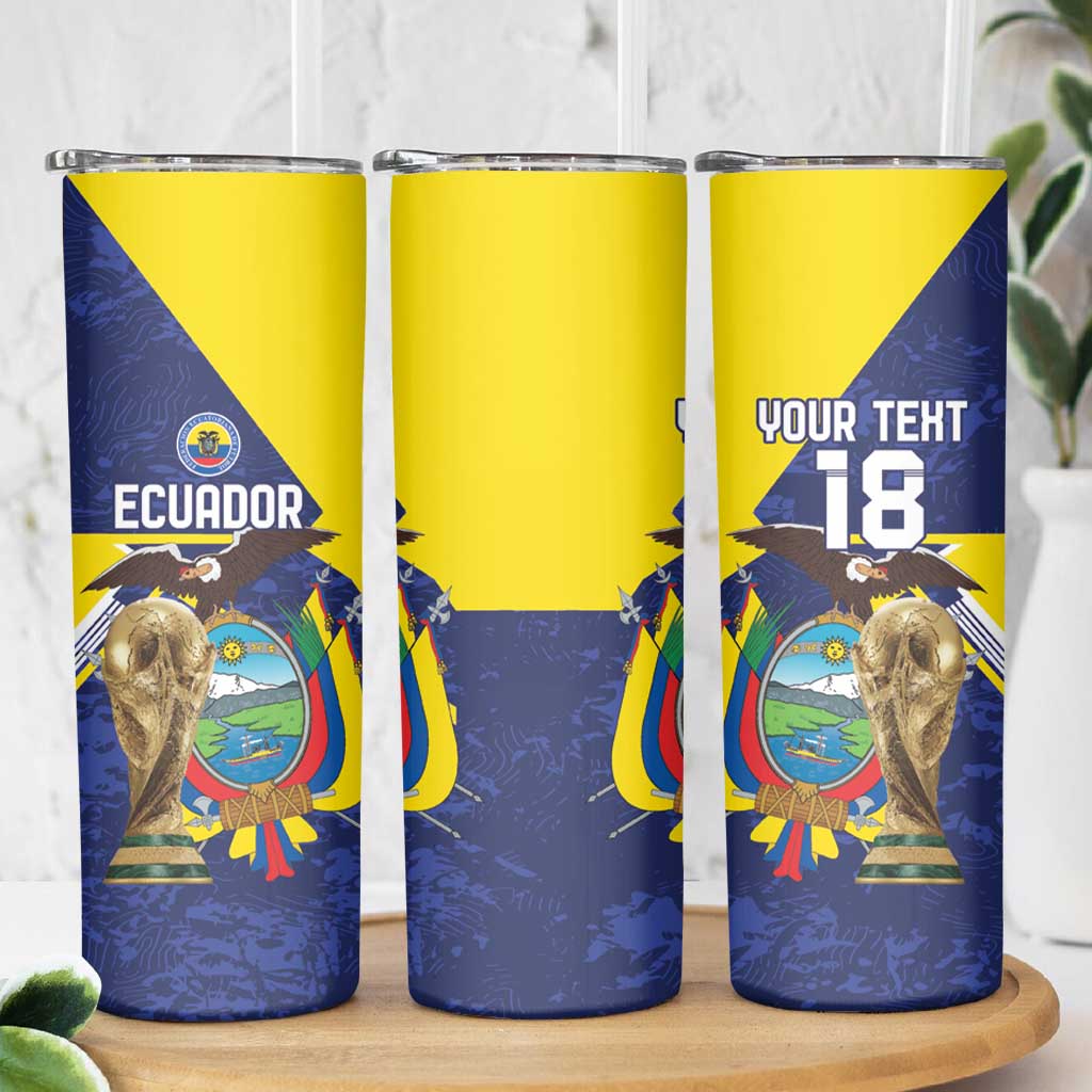 Ecuador Football Custom Skinny Tumbler Road To World Cup 2026 - Wonder Print Shop