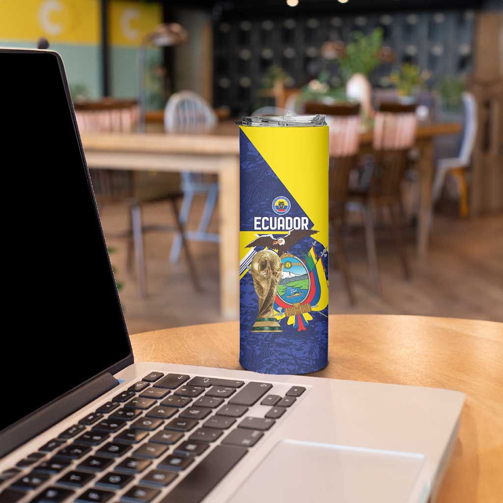 Ecuador Football Custom Skinny Tumbler Road To World Cup 2026 - Wonder Print Shop