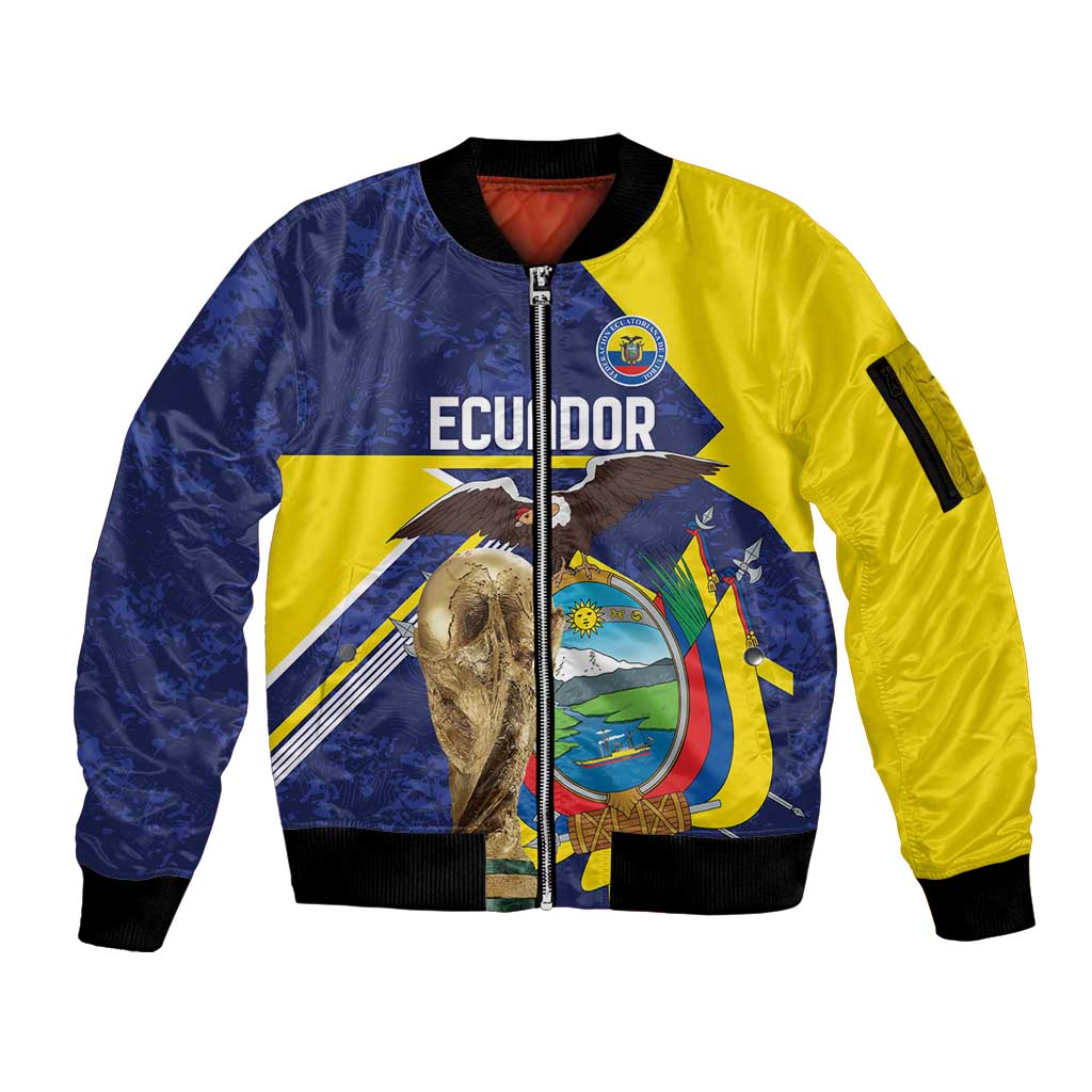 Ecuador Football Custom Sleeve Zip Bomber Jacket Road To World Cup 2026 - Wonder Print Shop