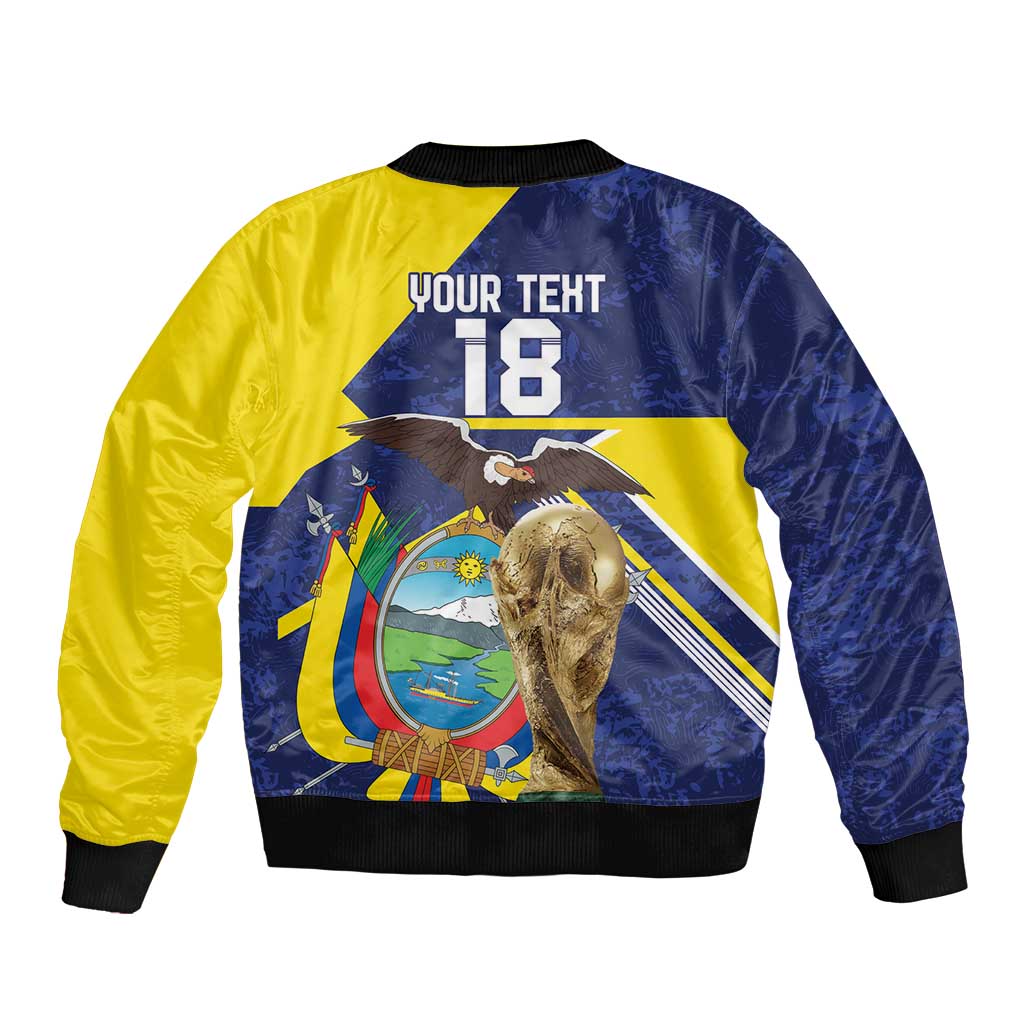 Ecuador Football Custom Sleeve Zip Bomber Jacket Road To World Cup 2026 - Wonder Print Shop