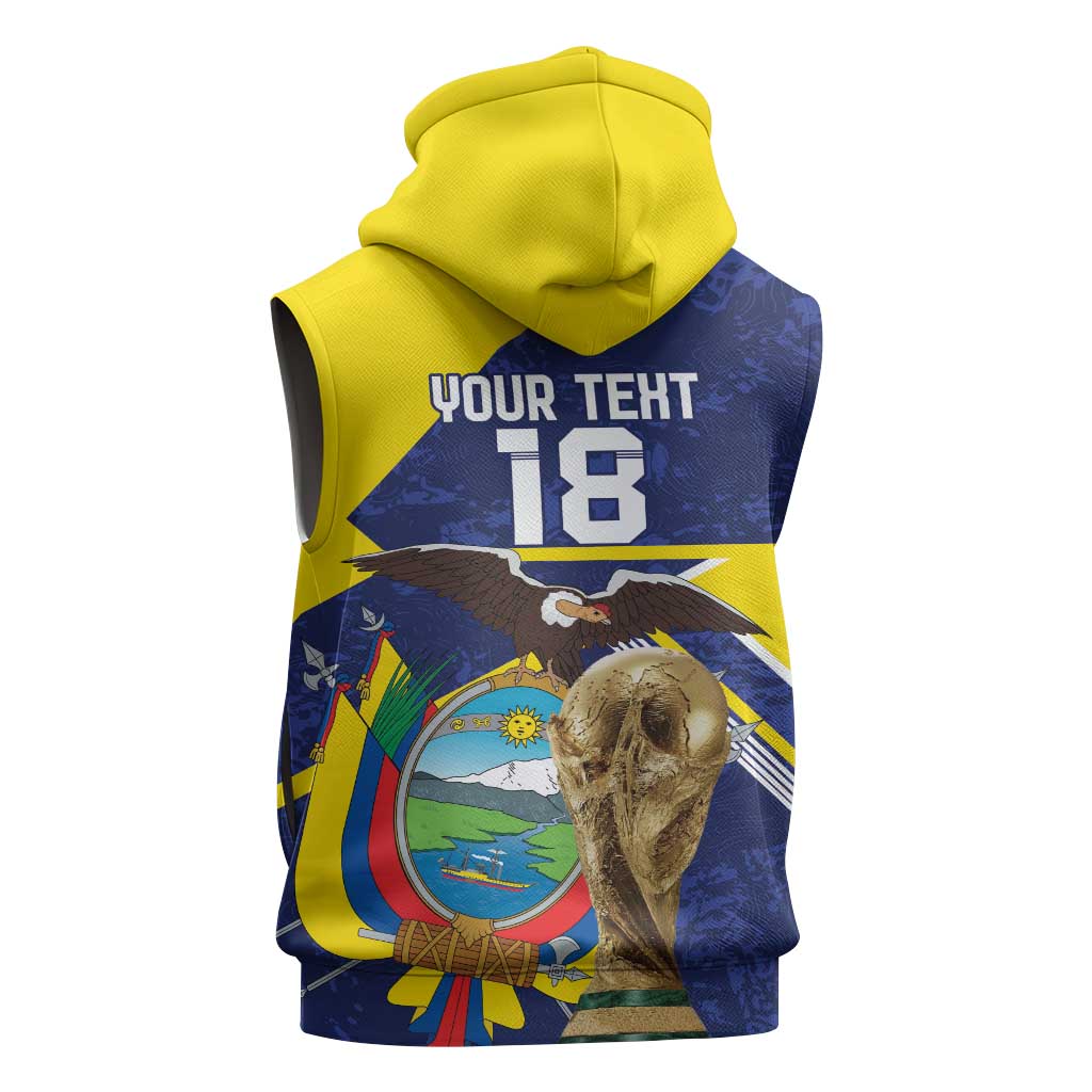 Ecuador Football Custom Sleeveless Hoodie Road To World Cup 2026 - Wonder Print Shop