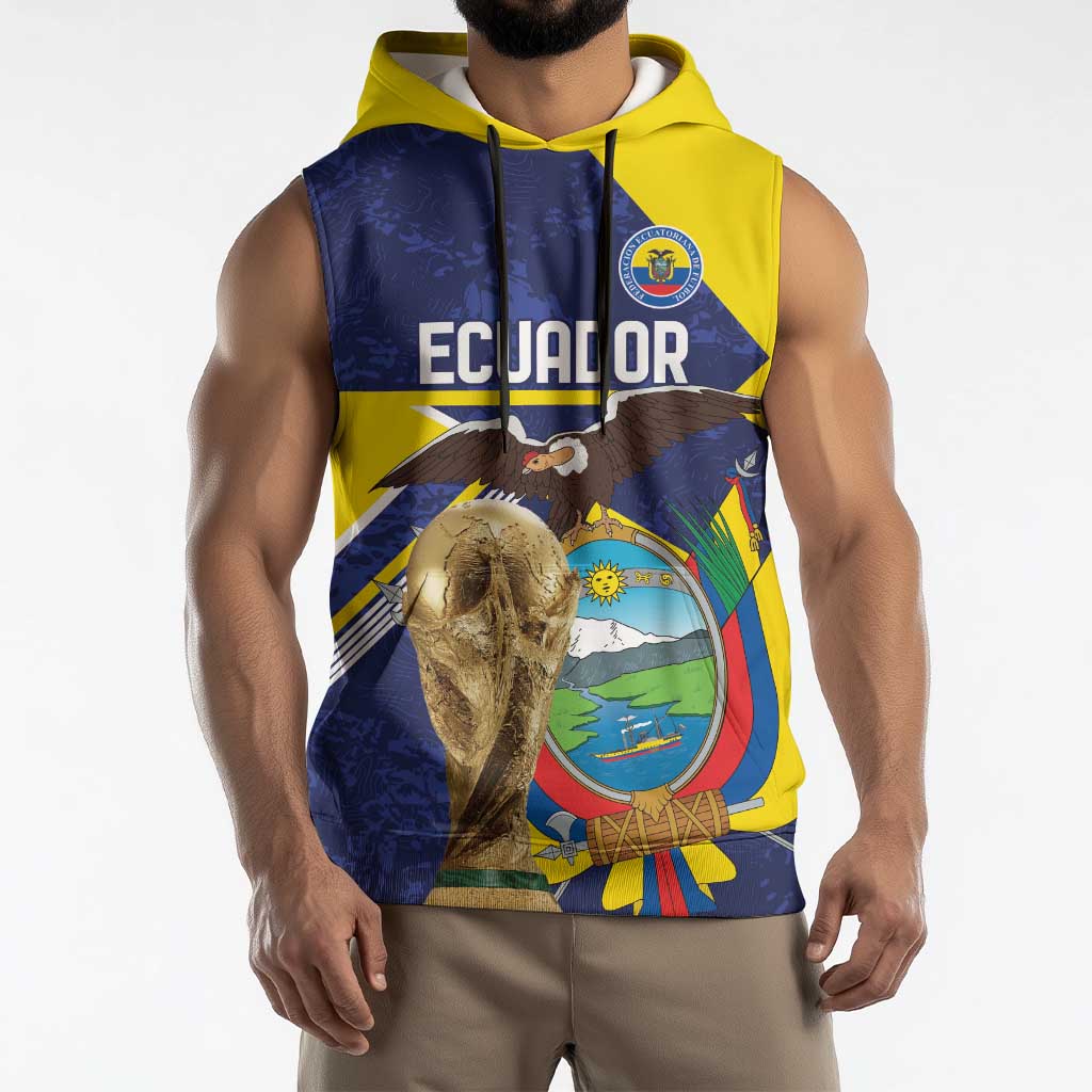Ecuador Football Custom Sleeveless Hoodie Road To World Cup 2026 - Wonder Print Shop