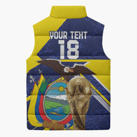 Ecuador Football Custom Sleeveless Puffer Jacket Road To World Cup 2026 - Wonder Print Shop