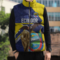 Ecuador Football Custom Sleeveless Puffer Jacket Road To World Cup 2026 - Wonder Print Shop