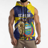 Ecuador Football Custom Sleeveless Zip Hoodie Road To World Cup 2026 - Wonder Print Shop