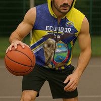 Ecuador Football Custom Sleeveless Zip Hoodie Road To World Cup 2026 - Wonder Print Shop