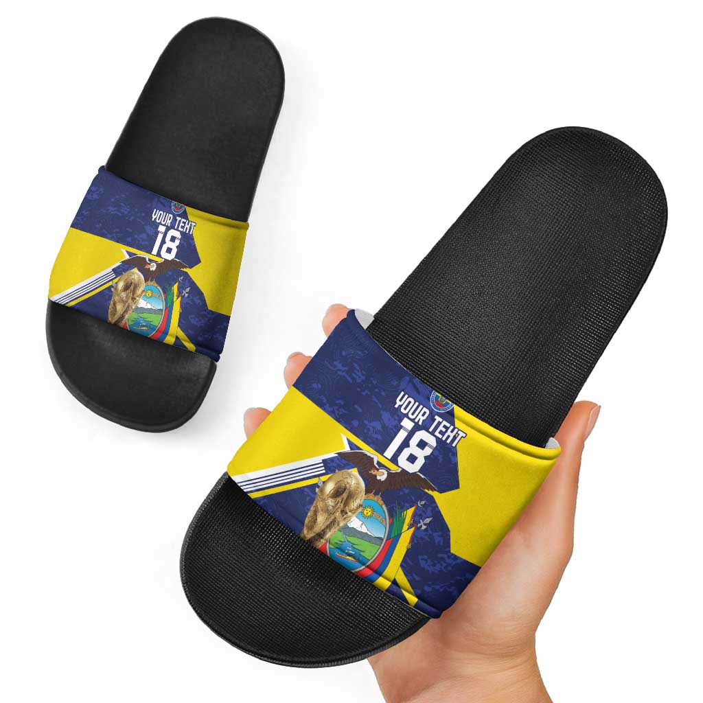 Ecuador Football Custom Slide Sandals Road To World Cup 2026 - Wonder Print Shop