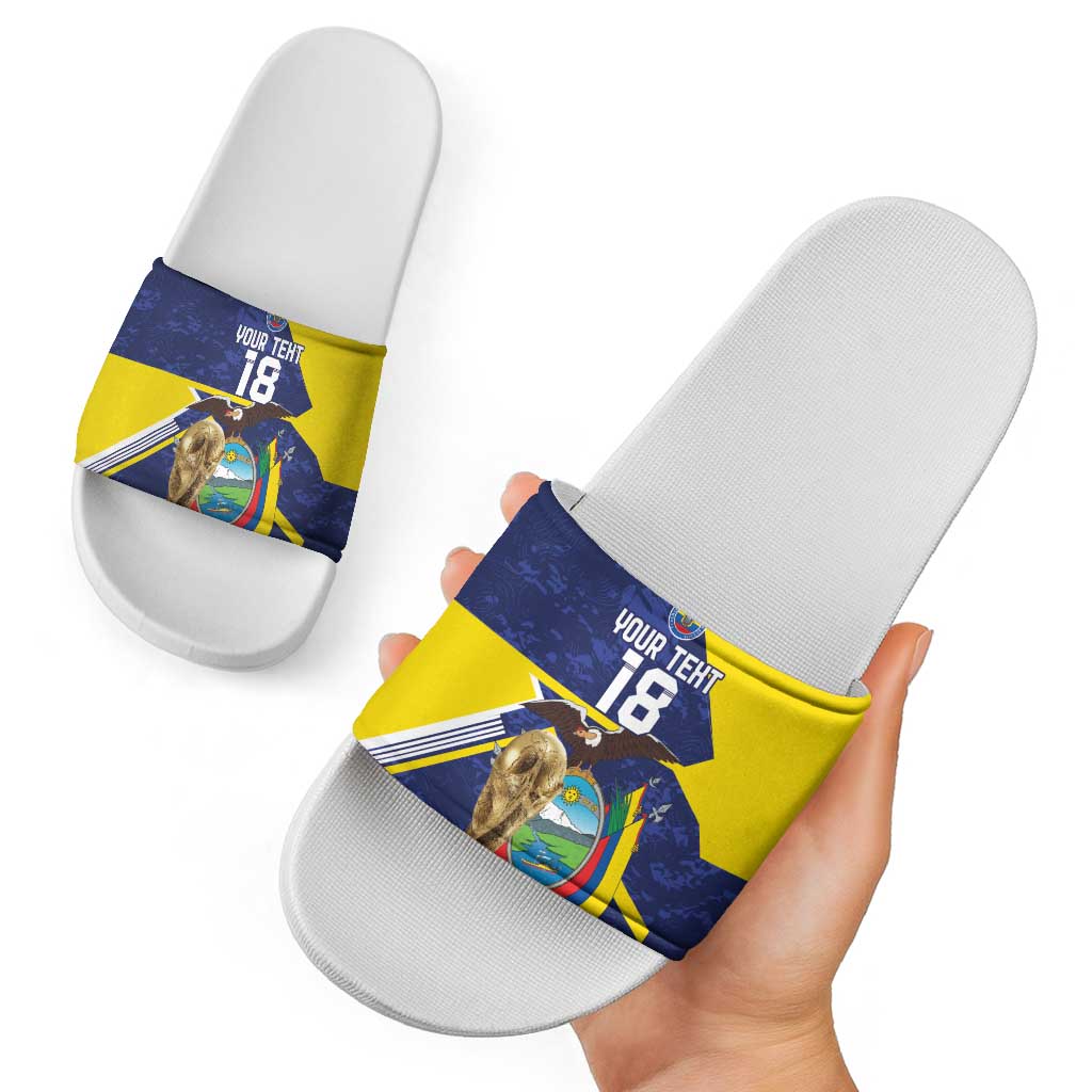 Ecuador Football Custom Slide Sandals Road To World Cup 2026 - Wonder Print Shop