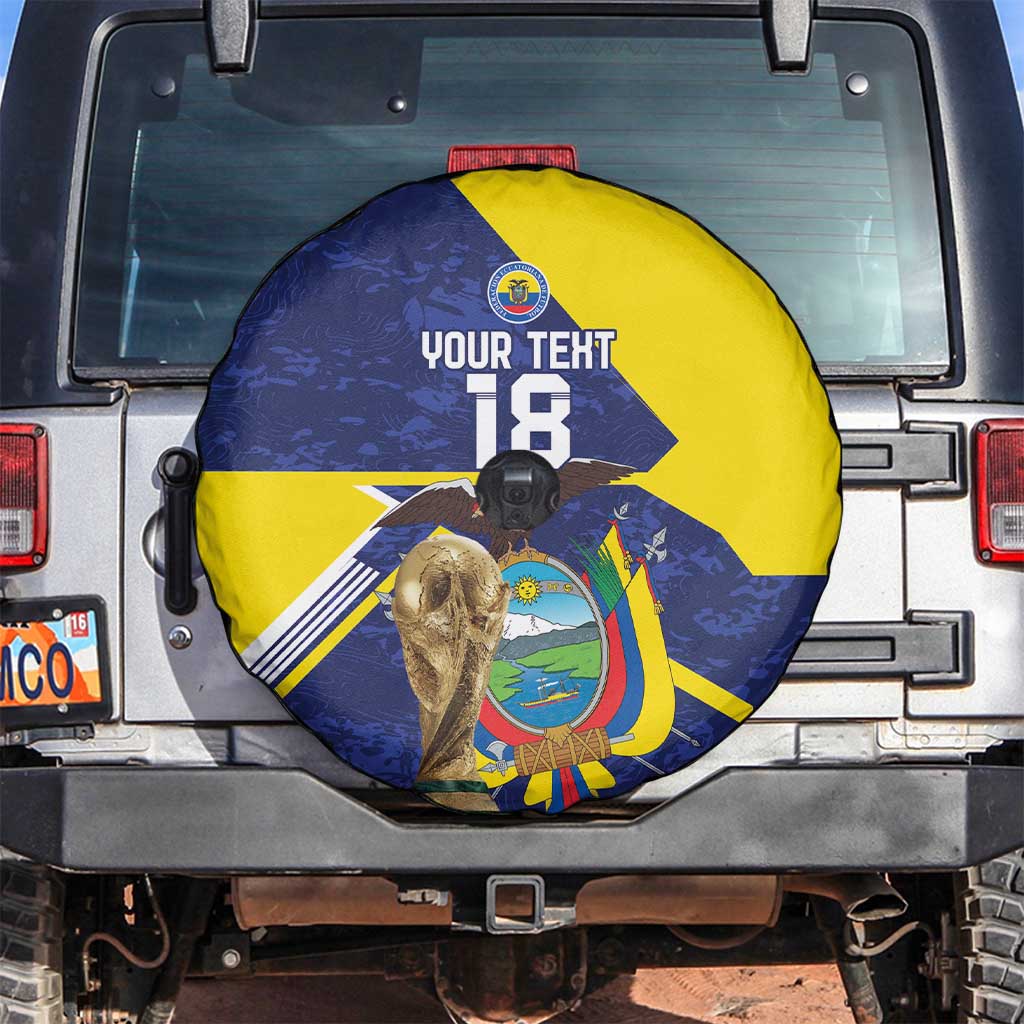 Ecuador Football Custom Spare Tire Cover Road To World Cup 2026 - Wonder Print Shop