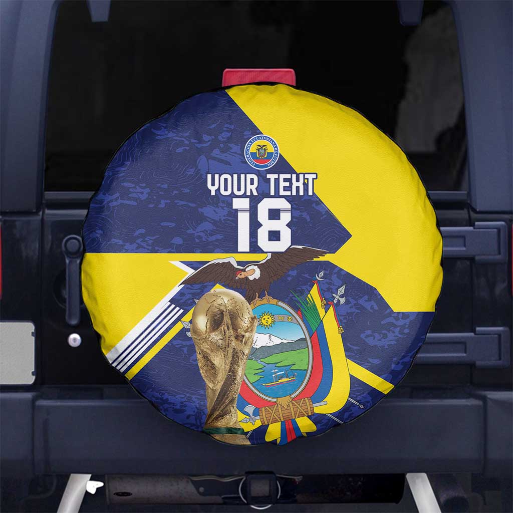 Ecuador Football Custom Spare Tire Cover Road To World Cup 2026 - Wonder Print Shop