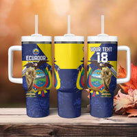 Ecuador Football Custom Tumbler With Handle Road To World Cup 2026 - Wonder Print Shop