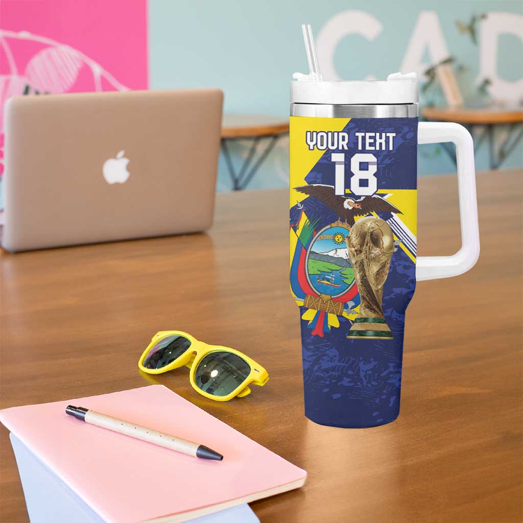 Ecuador Football Custom Tumbler With Handle Road To World Cup 2026 - Wonder Print Shop