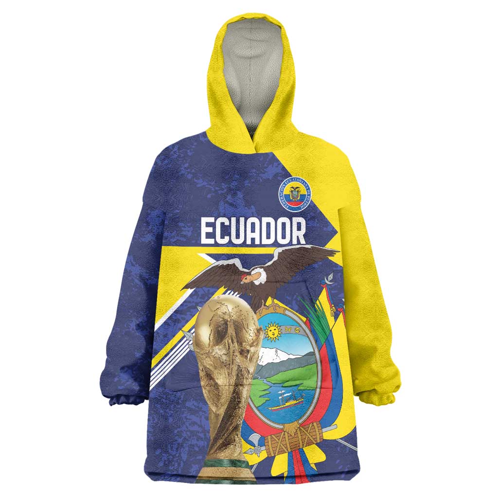 Ecuador Football Custom Wearable Blanket Hoodie Road To World Cup 2026 - Wonder Print Shop