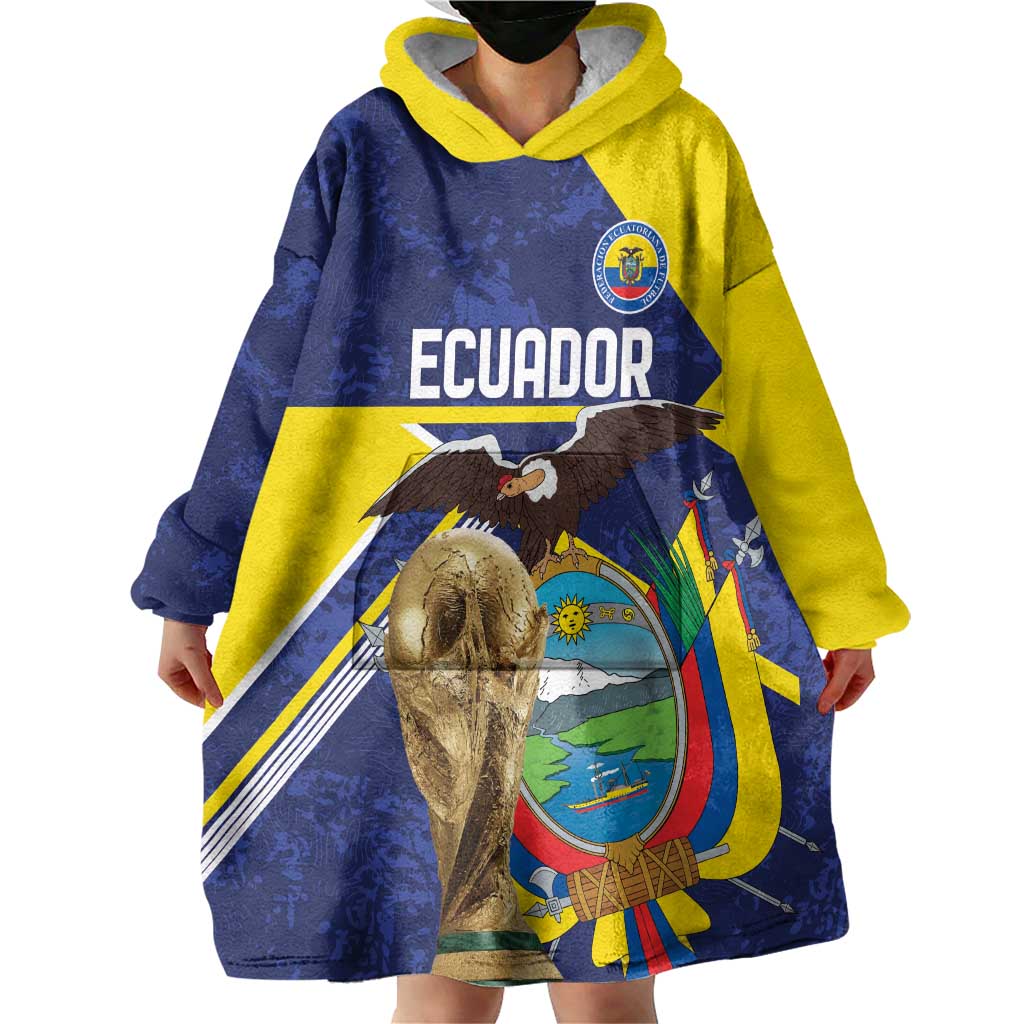 Ecuador Football Custom Wearable Blanket Hoodie Road To World Cup 2026 - Wonder Print Shop
