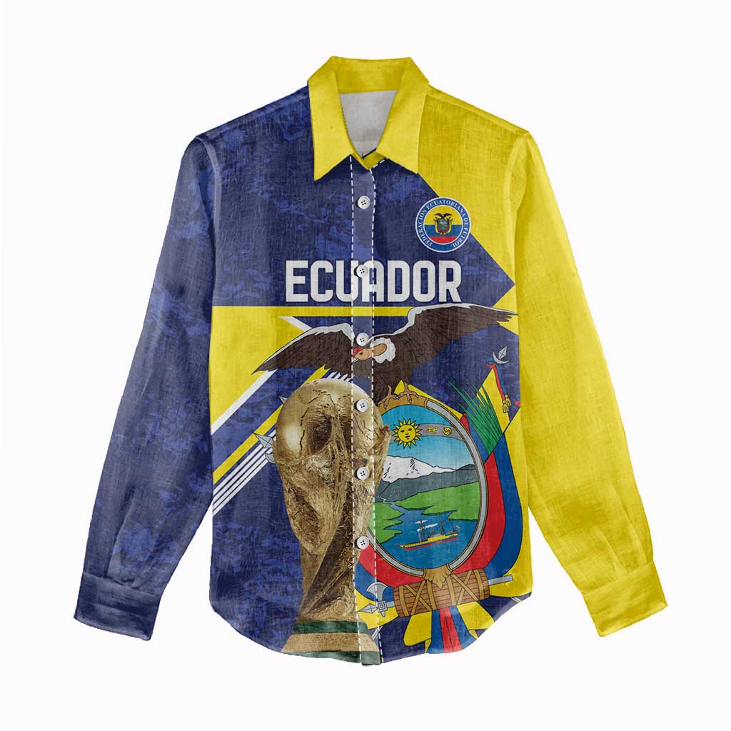 Ecuador Football Custom Women Casual Shirt Road To World Cup 2026 - Wonder Print Shop