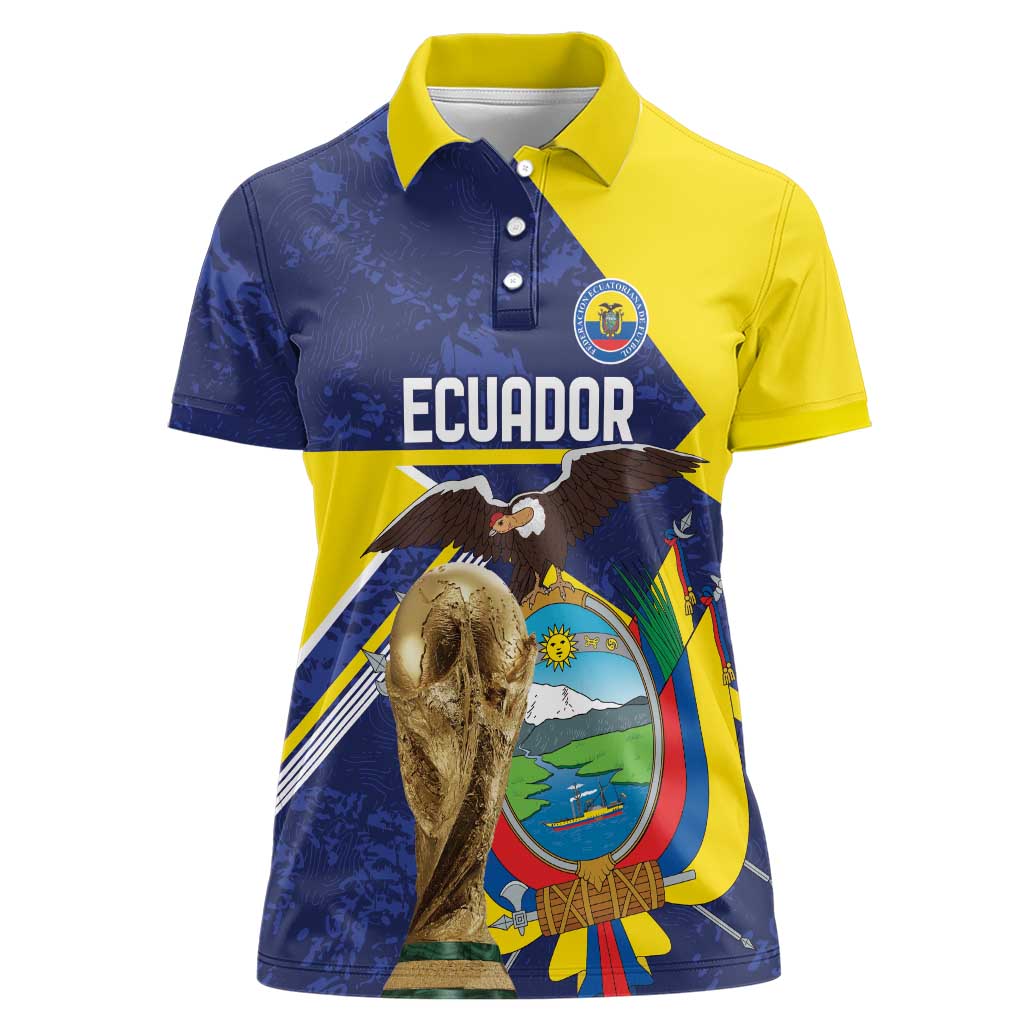 Ecuador Football Custom Women Polo Shirt Road To World Cup 2026 - Wonder Print Shop