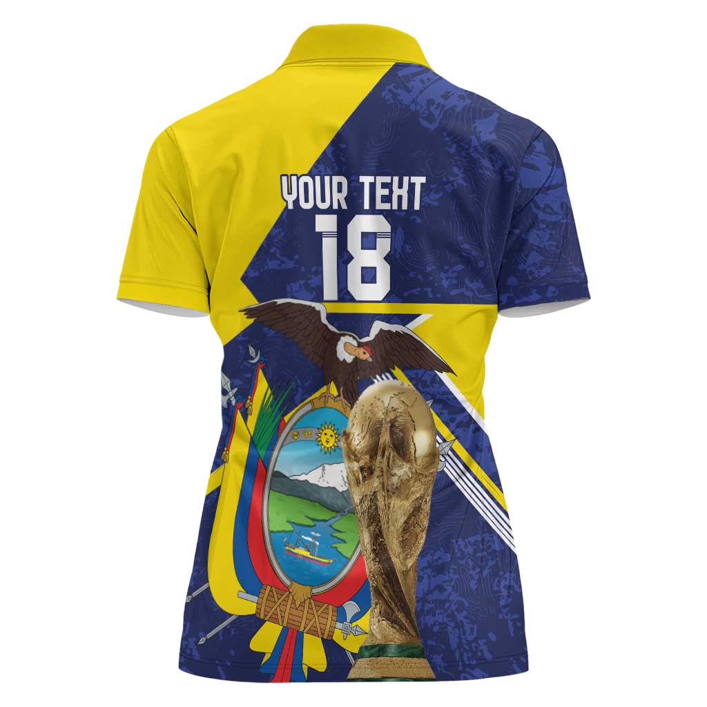 Ecuador Football Custom Women Polo Shirt Road To World Cup 2026 - Wonder Print Shop