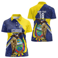 Ecuador Football Custom Women Polo Shirt Road To World Cup 2026 - Wonder Print Shop