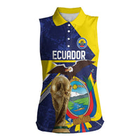 Ecuador Football Custom Women Sleeveless Polo Shirt Road To World Cup 2026 - Wonder Print Shop