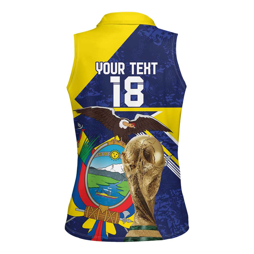 Ecuador Football Custom Women Sleeveless Polo Shirt Road To World Cup 2026 - Wonder Print Shop