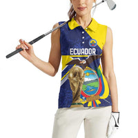 Ecuador Football Custom Women Sleeveless Polo Shirt Road To World Cup 2026 - Wonder Print Shop