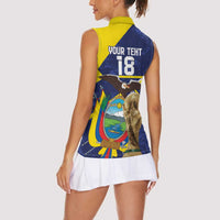 Ecuador Football Custom Women Sleeveless Polo Shirt Road To World Cup 2026 - Wonder Print Shop