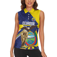 Ecuador Football Custom Women Sleeveless Polo Shirt Road To World Cup 2026 - Wonder Print Shop