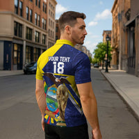 Ecuador Football Custom Zipper Polo Shirt Road To World Cup 2026 - Wonder Print Shop
