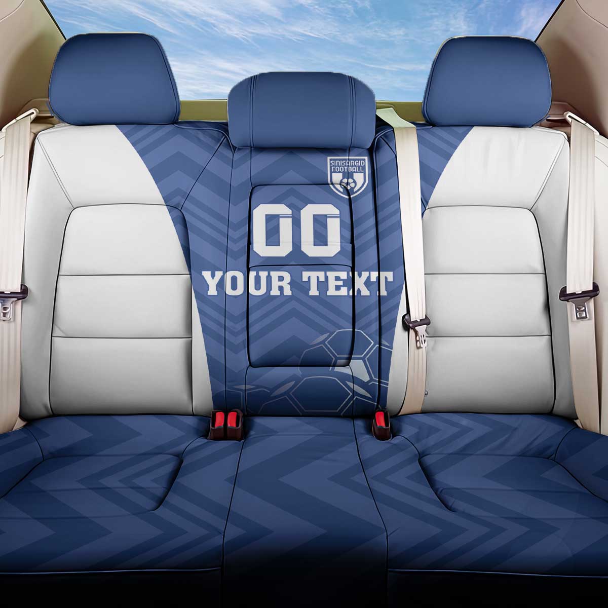 Custom Estonia Football Back Car Seat Cover Eesti Jalgpallikoondis