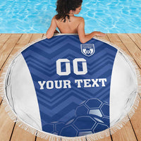 Custom Estonia Football Beach Blanket Eesti Jalgpallikoondis