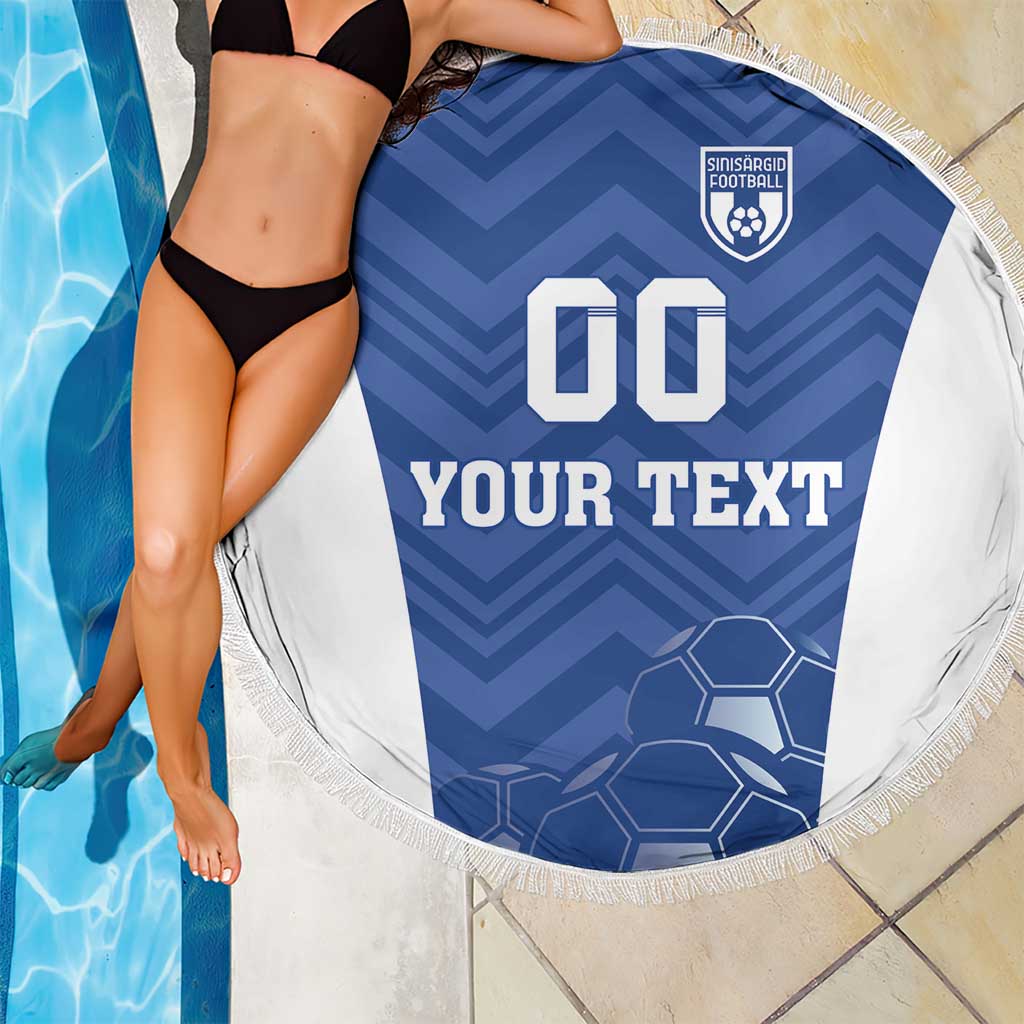 Custom Estonia Football Beach Blanket Eesti Jalgpallikoondis