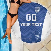 Custom Estonia Football Beach Blanket Eesti Jalgpallikoondis