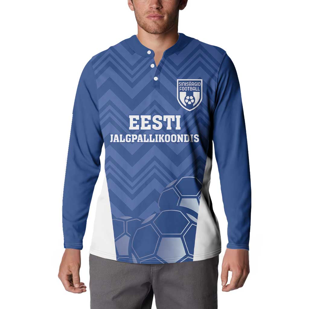 Custom Estonia Football Button Sweatshirt Eesti Jalgpallikoondis