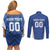 Custom Estonia Football Couples Matching Off Shoulder Short Dress and Long Sleeve Button Shirt Eesti Jalgpallikoondis