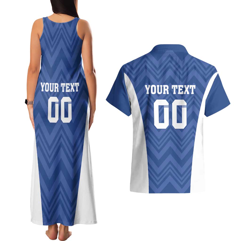 Custom Estonia Football Couples Matching Tank Maxi Dress and Hawaiian Shirt Eesti Jalgpallikoondis